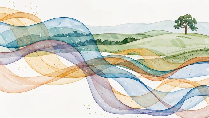 Soft abstract illustration with horizontal lines and muted tones suggesting calm reading and reflection